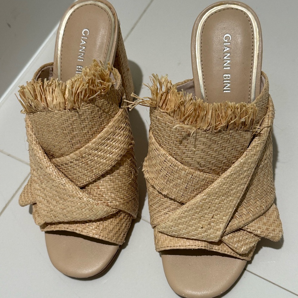 Gianni Bini Tan Woven Heels - Picture 6 of 10